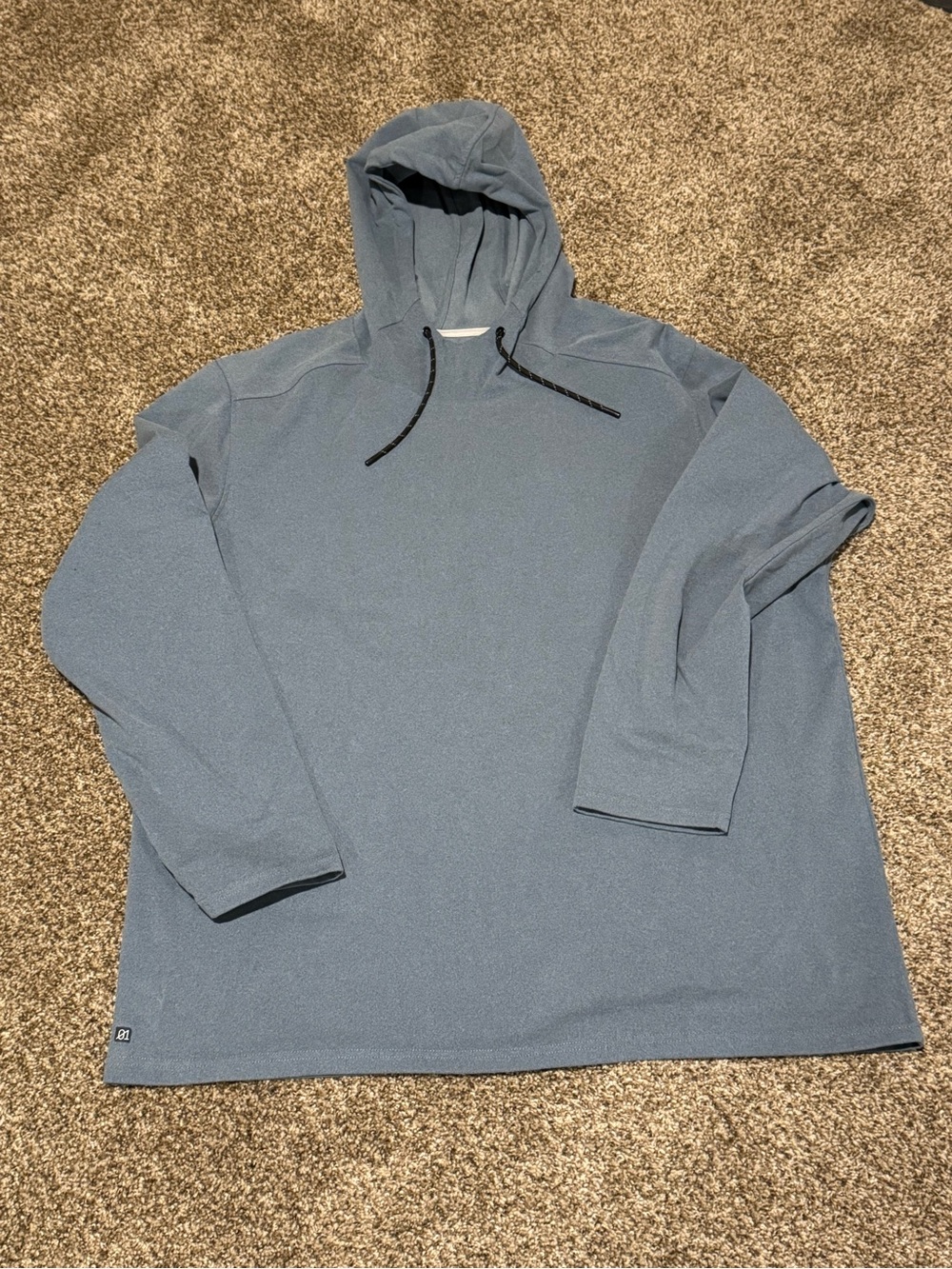 01.ALGO Performance Hooded Pullover Hoodie XXL Blue Quick Dry Stretch